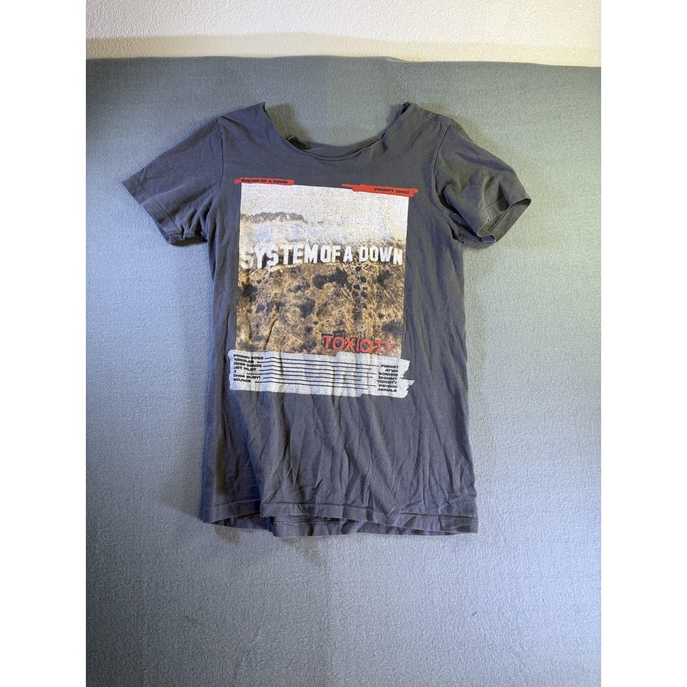 System Of A Down Shirt Mens Small Gray Toxicity Album Graphic Band Tee Rock